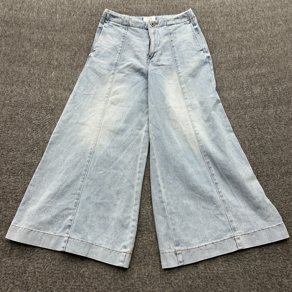 Kensie Jeans High Rise Gaucho Ankle Denim Wide Leg Pants Womens 0/25 Flare